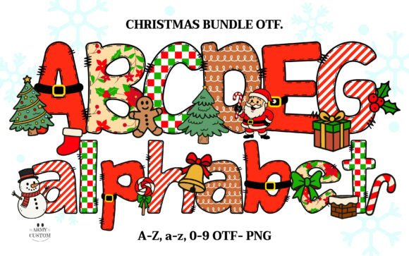 Christmas Army Bundle: Whimsical Typography for Festive Design