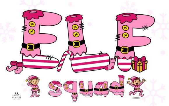 Elf Squad Pink: A Festive Color Font for Creative Design
