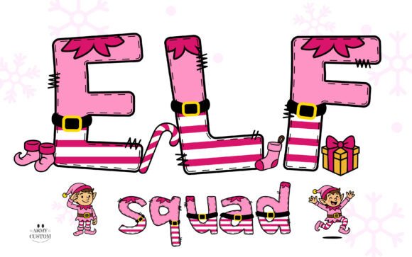 Elf Squad Pink Edition: A Festive Font for Dynamic Design