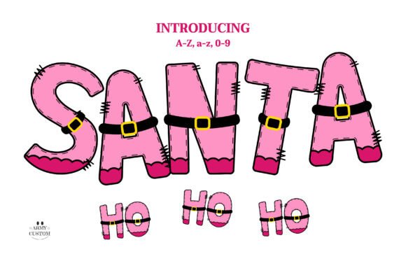 Santa Ho Ho Ho Pink: A Festive Font for Creative Design